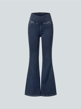 NWT Halara Flex Crossover Waist Casual Flare Denim Jeans L Regular